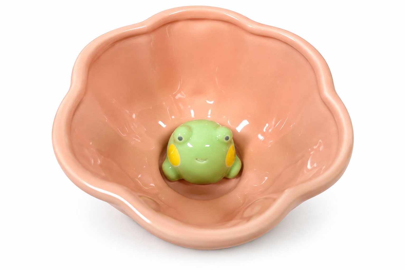 3D Peekaboo Frog Flower-Shaped Ceramic Mug (330ml / 11oz)