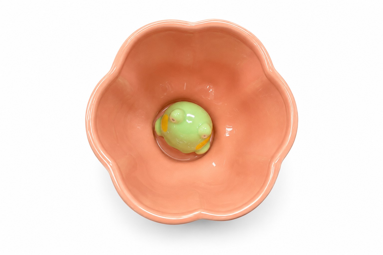 3D Peekaboo Frog Flower-Shaped Ceramic Mug (330ml / 11oz)