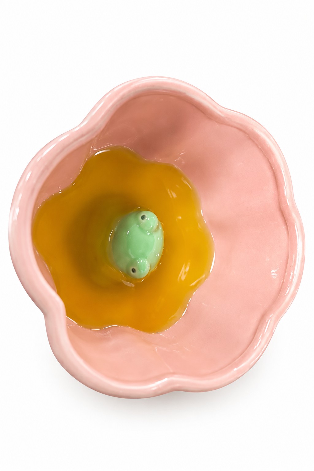 3D Peekaboo Frog Flower-Shaped Ceramic Mug (330ml / 11oz)