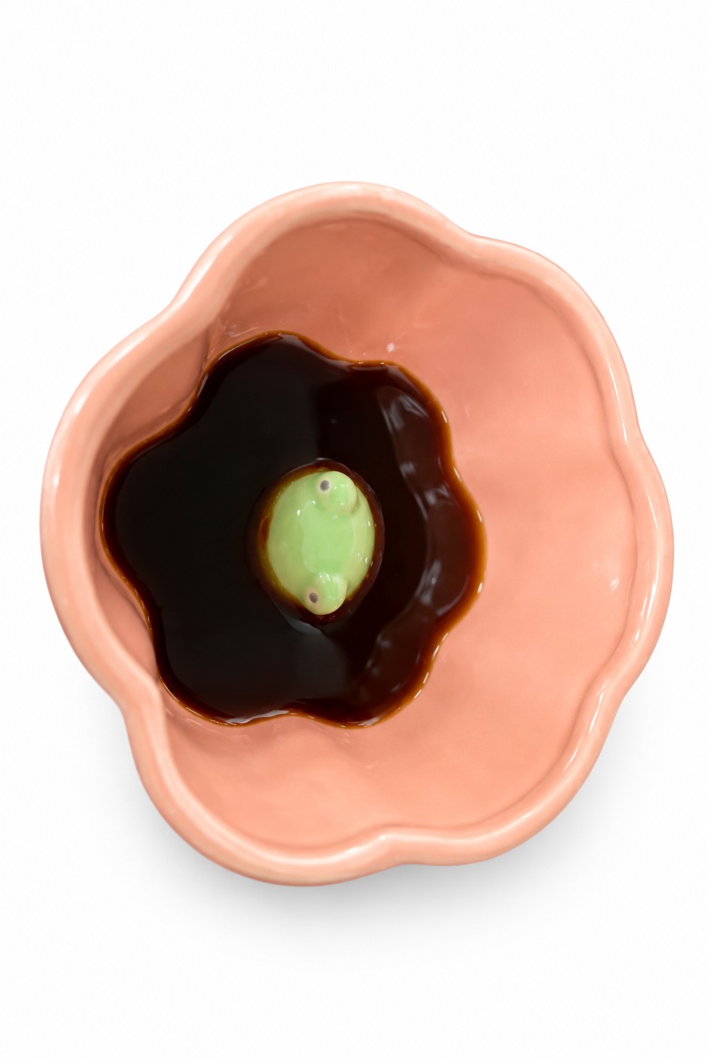 3D Peekaboo Frog Flower-Shaped Ceramic Mug (330ml / 11oz)